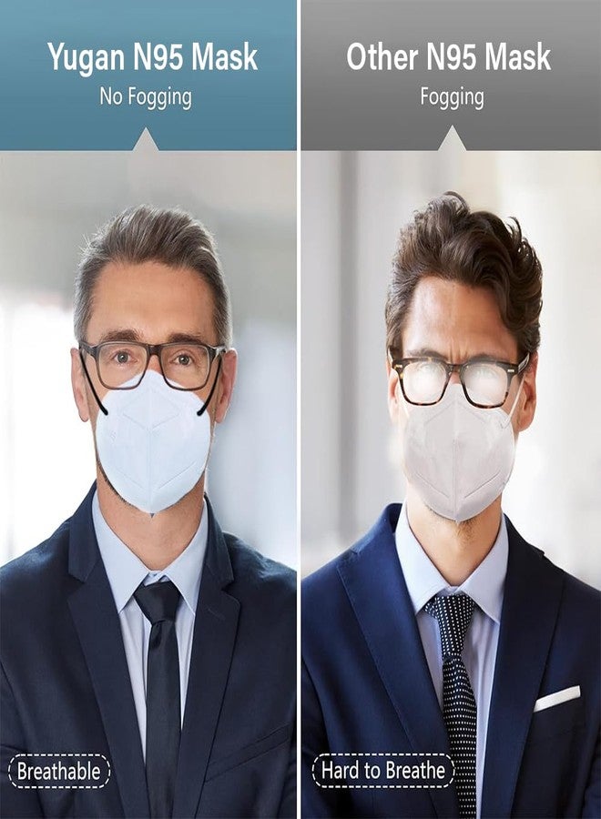 Yugan FFP2 N95 Mask for Women & Men - Non-Woven Fabric, Adjustable Nose Clip, Reusable Face Mask for Pollution, CE Approved, Advanced Filtration (Pack of 10) - Image 4